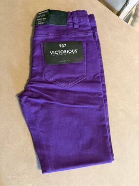 Victorious Premium Men's Skinny Jeans - Purple 32x30 NWT